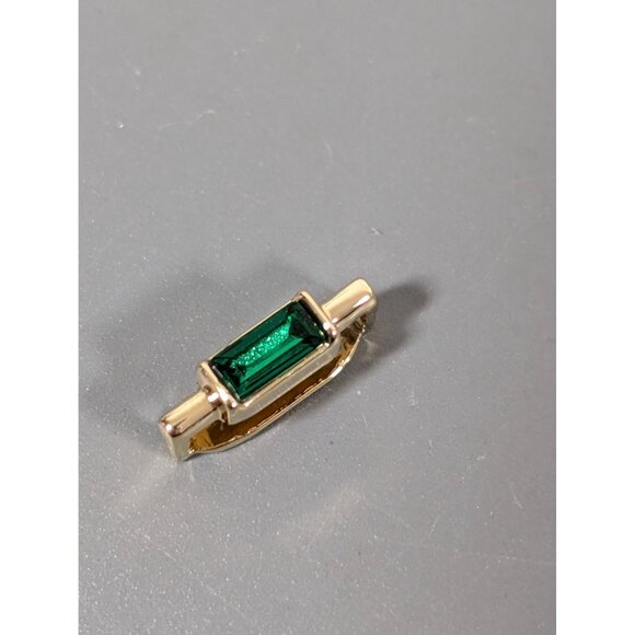 Keep Collective May Birthstone Green Baguette Gold Tone Slide Charm NEW - Picture 1 of 5